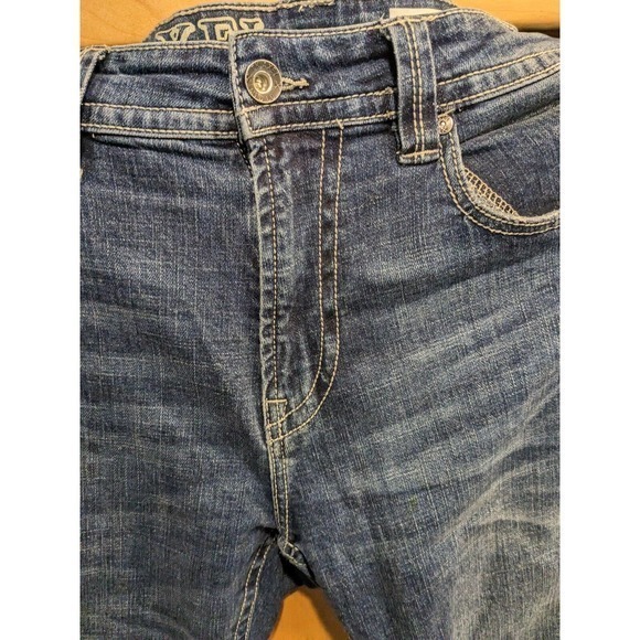 TK AXEL Mens Jeans Size 36X32 Actual 38x30 Slim‎ Fit Boot Cut Light Wash Blue - Picture 7 of 7